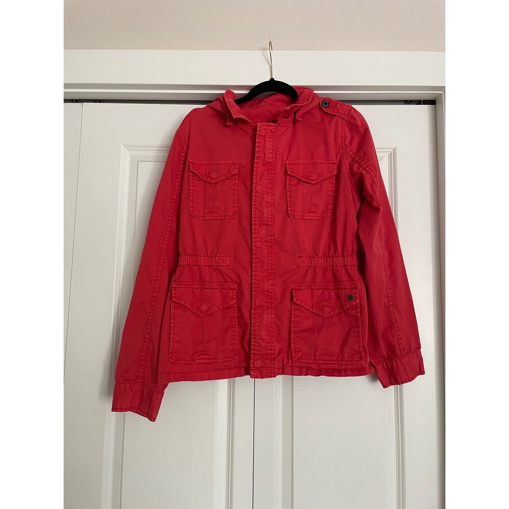 Element Field Jacket Starboard Hooded Cotton Utility Faded Fire Red-Size Medium